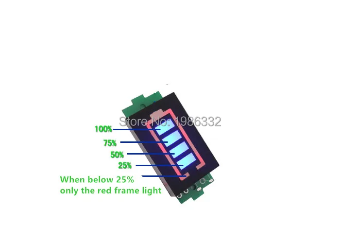 WS16 12 В свинцово-кислотная батарея процент емкость индикатора красный синий двойной цвет дисплей светодиодный тестер метр