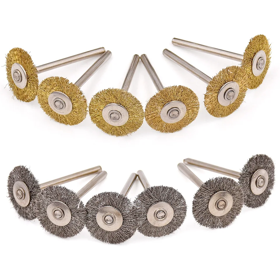 20pcs For Dremel Abrasive Accessories Steel Brass Brush Grinding Wheel