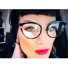 MINCL/Ретро cat очки рамки S для женщин дизайнер пикантные черные туфли глаз оптический с коробкой LXL