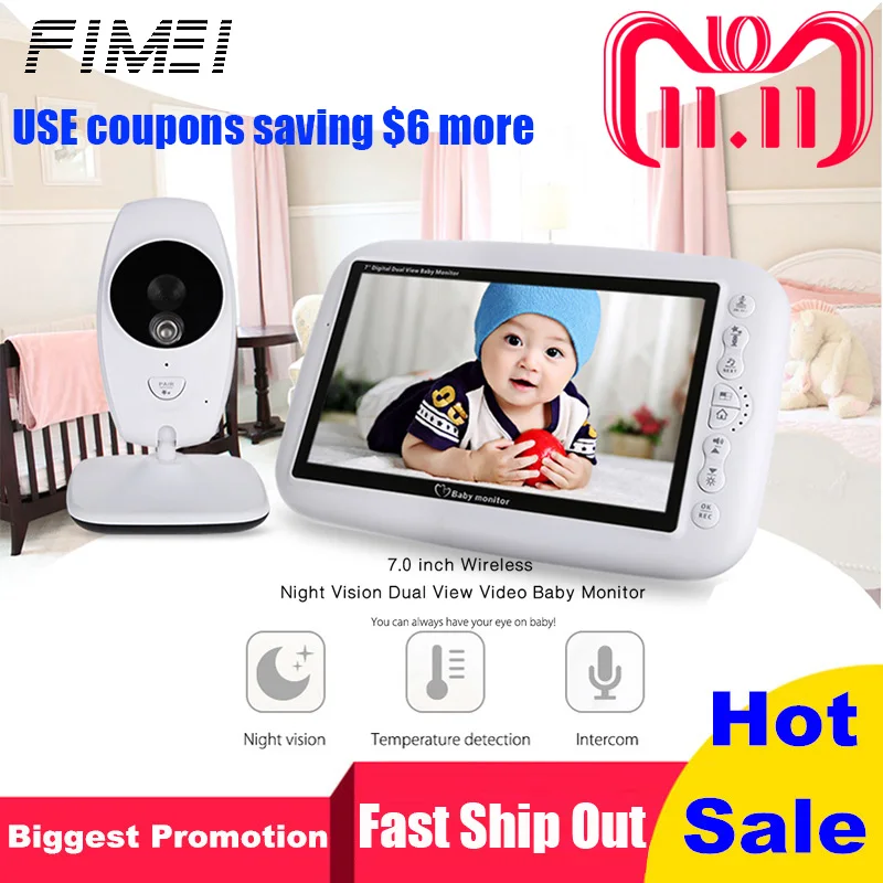 

FIMEI 2.4GHz Wireless Baby Monitor TFT LCD Dual View Video Baby Slepping Monitor Baby Camera with Infrared Night Vision