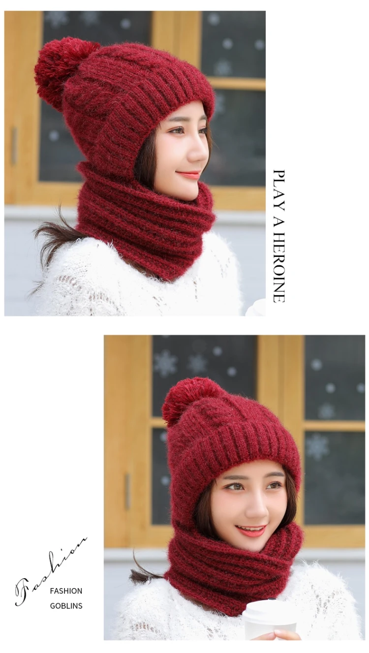 Женские шапки, Осень-зима, модные брендовые шапки, шарф, вязанный, две части, для женщин, Gorros, повседневная шапка, шарф, Chapeu Feminino Bonet