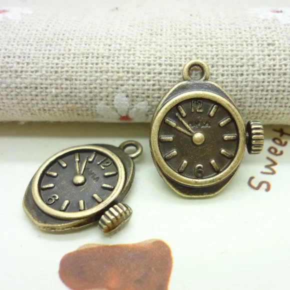 

33 pcs Vintage Charms Alarm Clock Pendant Antique bronze Fit Bracelets Necklace DIY Metal Jewelry Making