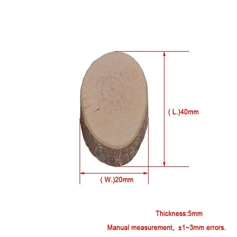 100 шт 40x20x5 мм из натуральной древесины сосны необработанные овальные формы диски дерево кора деревянные круги для поделок