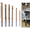 6pcs/lot 3-8mm Titanium Coated HSS Drill Bit Electric Drill Hole Grooving Drill Saw Carpenter Woodworking Tools ► Photo 3/6