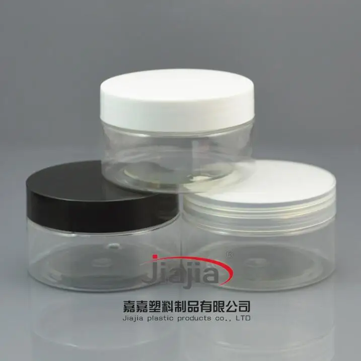 

100ml clear PET Jar with black/white/clear PP lid,Clear Skin Cream Container 100g Hair Mask Jar Cosmetic packing,thin base