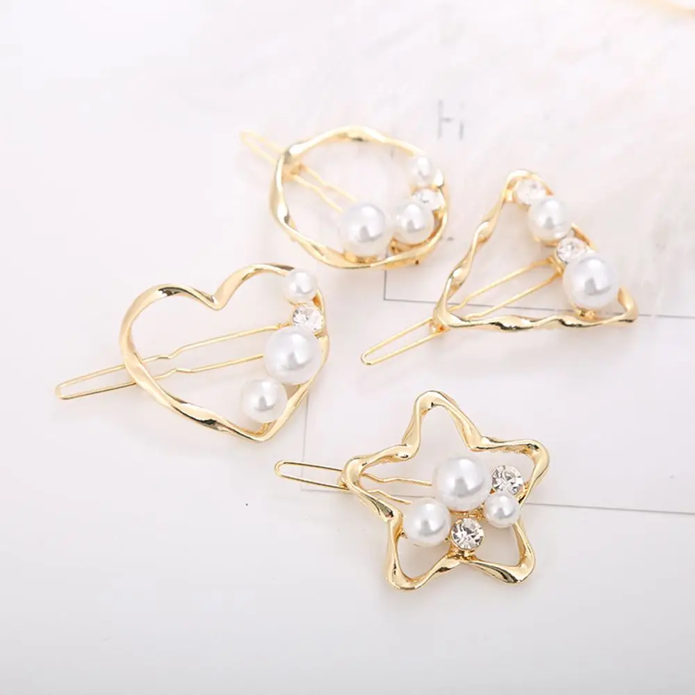 

1pc Korean Style Pearl Hairpins Woman Barrettes Geometric Hair Clips Girls Hair Accessories Hair Grip Headwear BB Clips
