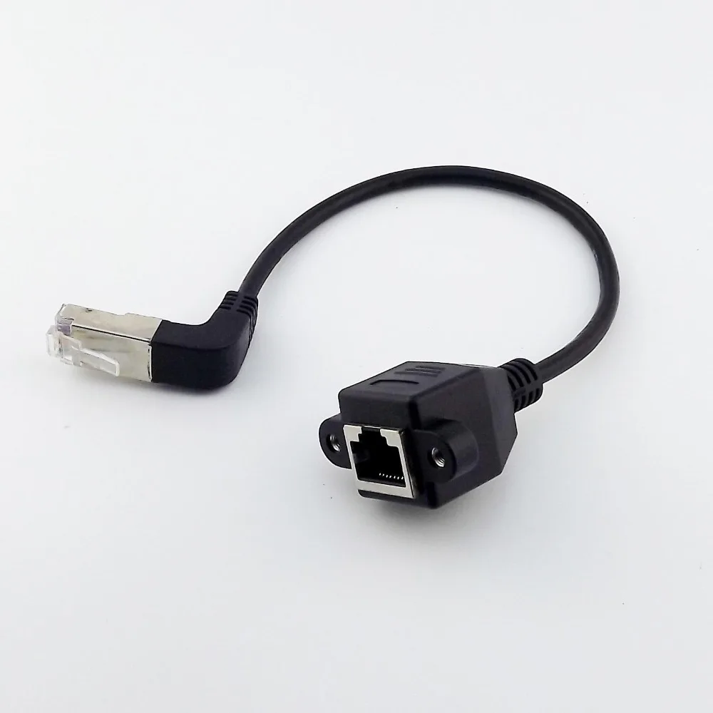 1 шт. RJ45 штекер с угловой до гнездовой панелью Ethernet LAN Сетевой Удлинительный