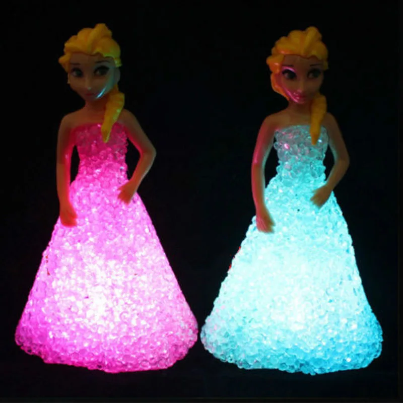 Новые детские игрушки Эльза цветные светодиодные лампы градиентный Кристалл Ночной светильник светодиодный с батареей игрушки