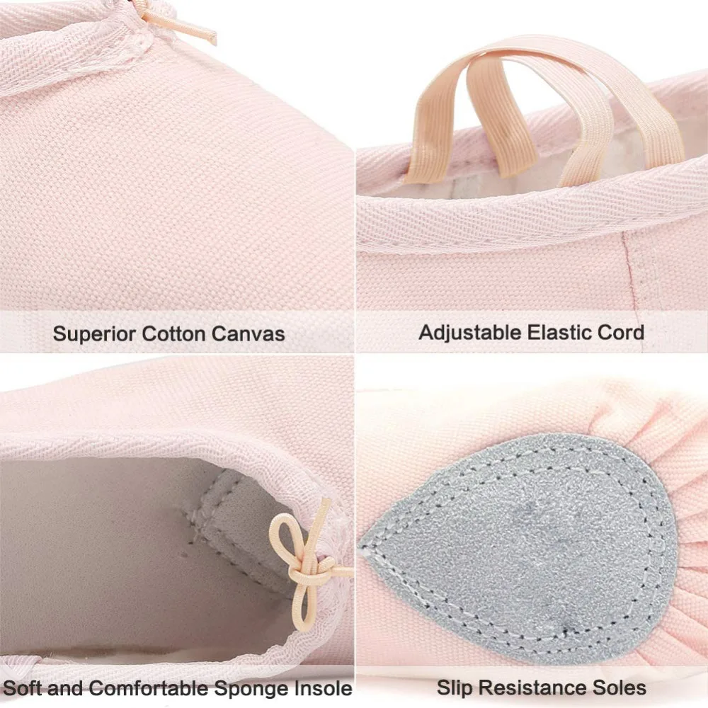 3 Colors Canvas Flat Ballet Dance Shoes Women Gymnastic Ballet Dance Pointe Shoes For Girl Children Dance Ballet Slippers Shoes