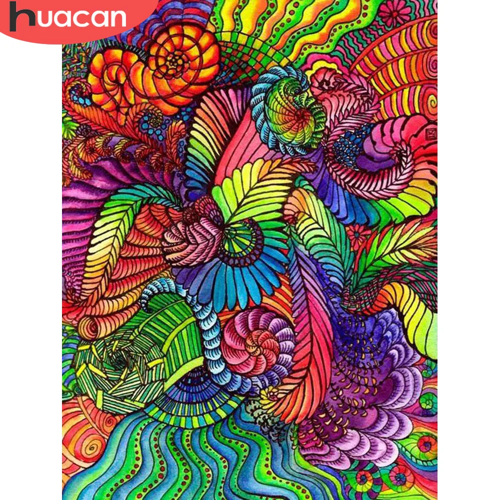 

Huacan Official Store Diamond Painting Flower Diamond Mosaic Diamond Embroidery Abstract Rhinestone Picture Craft Kit