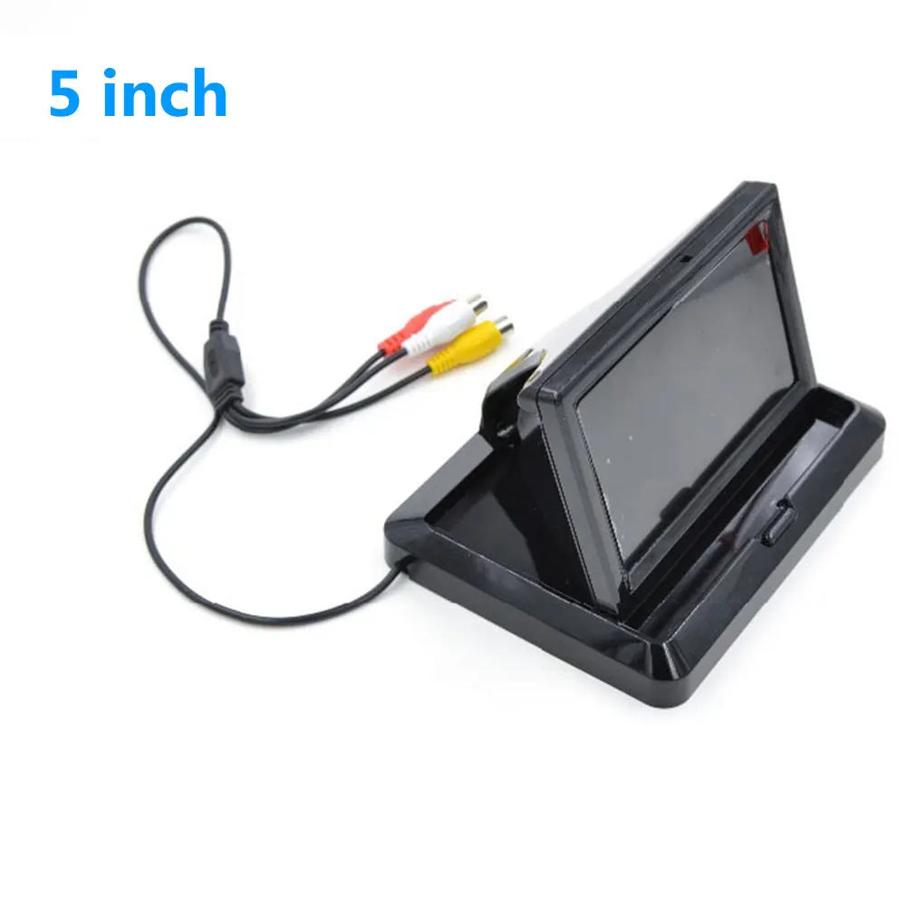 Car LCD Monitor 5 inch Foldable Color LCD Monitor Car Reverse Rearview 5" Parking System LCD Monitor for Car Rear view Camera
