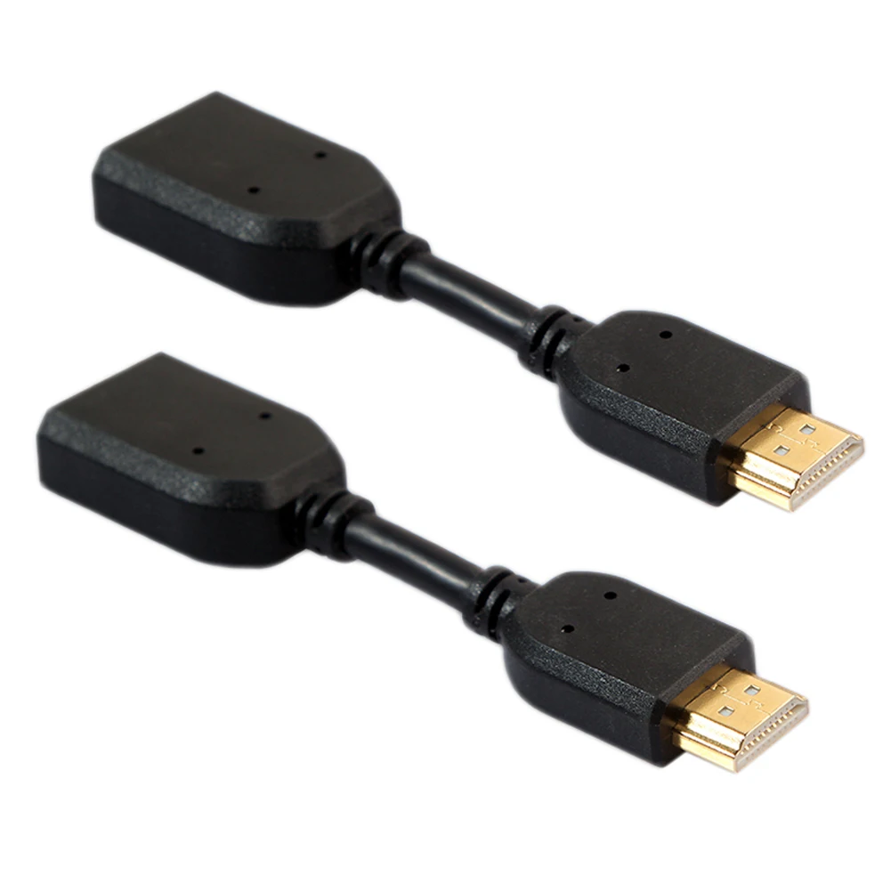 

2pcs Black Any Angle Adjustable Rotation Male to Female Swivel Adapter Converter Univesal Extension cable