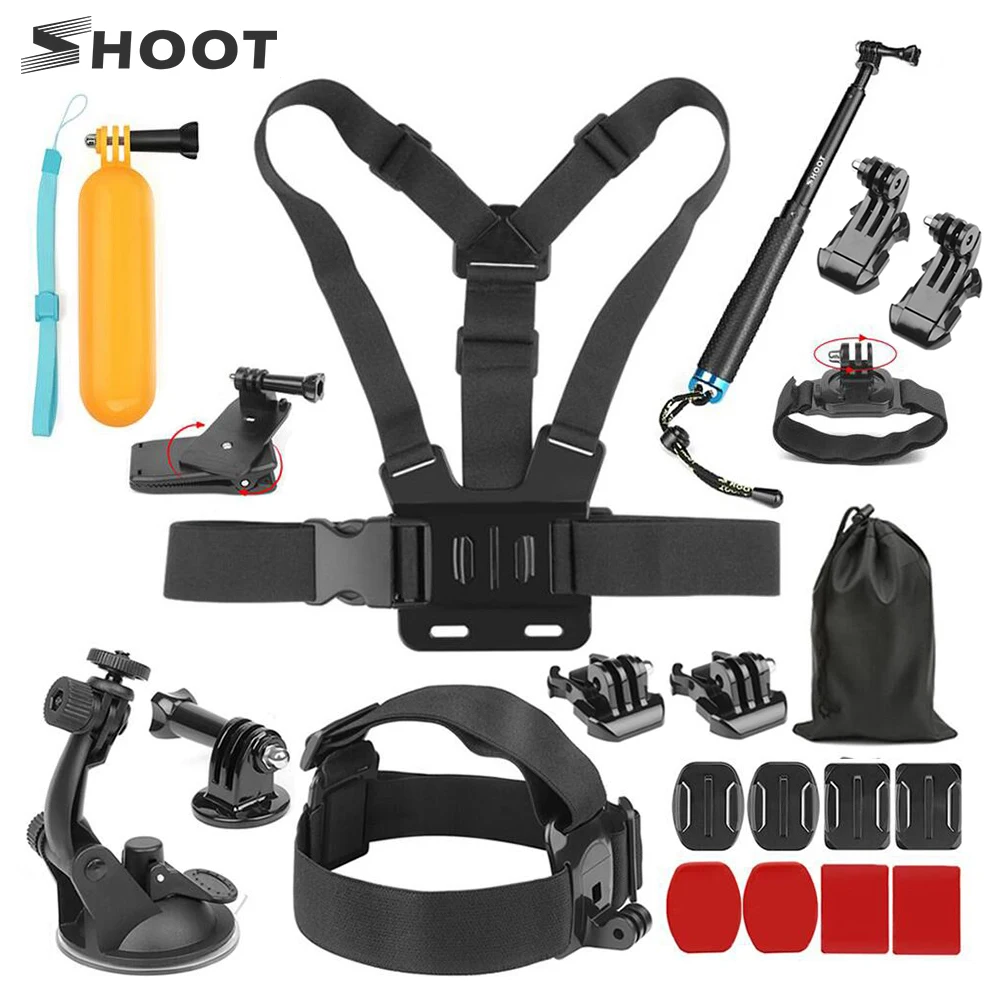 

SHOOT Universal Accessories for GoPro Hero 8 7 5 4 Sjcam Xiaomi Yi 4K Eken H9 Tripod Holder Monopod Strap Mount Go Pro Accessory