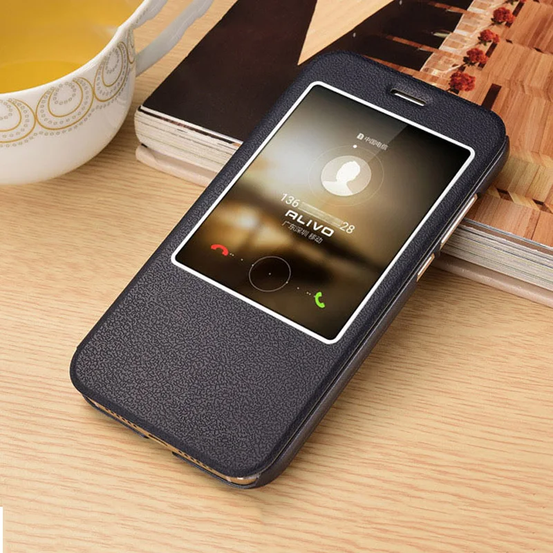 

Case For Huawei GX8 Case 5.5 inch Quick Cover Answer View Window Flip Stand Cover For Huawei G8 RIO L01 L02 D199 Phone Cases
