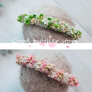 

Two-color flower hair band new baby head photography studio photography props in Europe and the United States purely manual