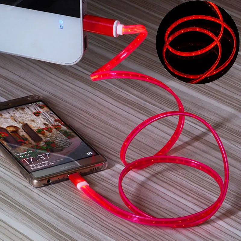 كابل يو اس بي LED USB C المصغّر USB كابل شحن نوع C كابل بيانات خط ل فون 8 7 6 X هواوي زميله 20 الموالية الشرف 10 Xiaomi Redmi