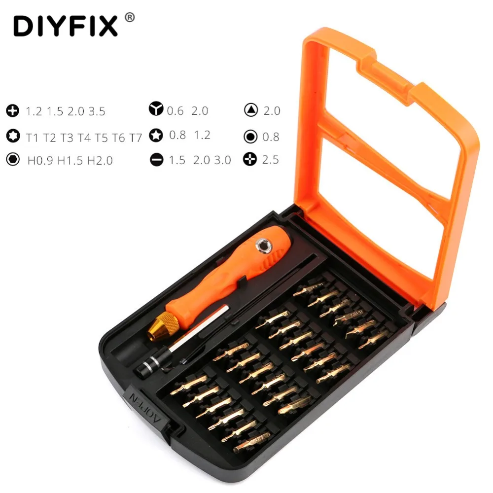 Набор многофункциональных инструментов DIYFIX 27 в 1 пинцет отвертка биты для MacBook