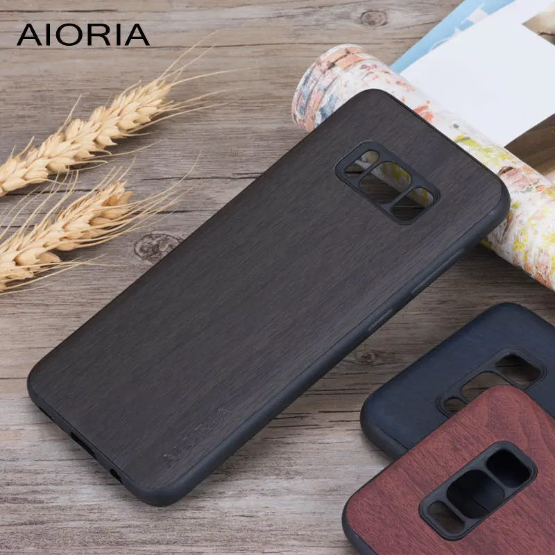 

Wooden design case for Samsung Galaxy S8 soft TPU silicone material&wood PU leather skin covers coque fundas for Samsung S8 Plus
