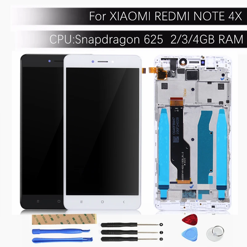 Для Xiaomi Redmi Note 4X ЖК дисплей + рамка 3 ГБ 32 Snapdragon 625 дигитайзер сенсорный экран панель