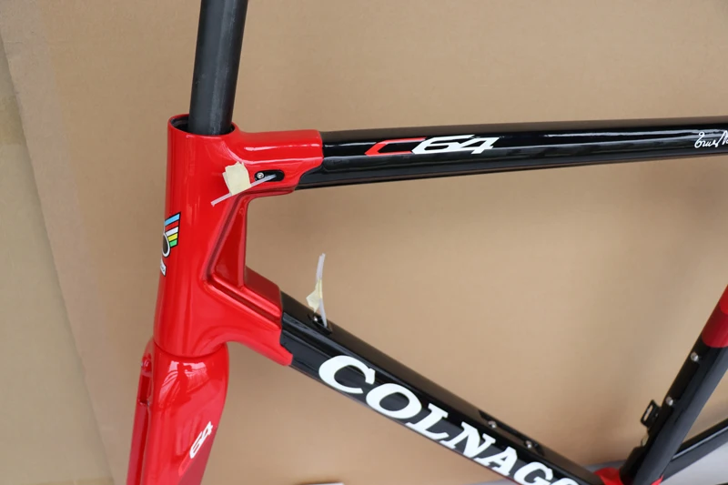 Excellent 2019 New arrival T1100 UD Glossy Black Red Colnago C64 carbon road frame bicycle Frame set with 15 colors for selection 2