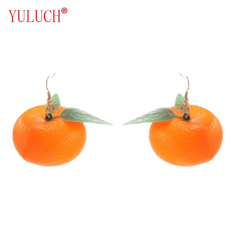 

YULUCH New arrival fashion fresh woman trinkets Chinese handmade plastic 1 pair of small kumquat and citrus fruit girl gifts