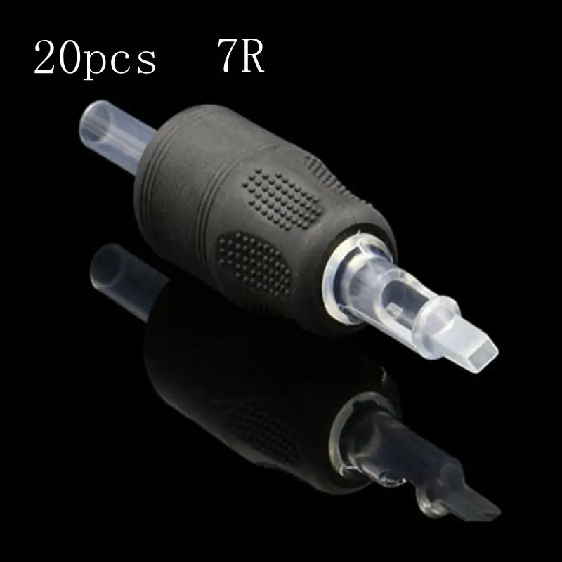 

20PCS 7R Disposable 25MM Black Tattoo Grips Tubes Tattoo Transparent Plastic Rubber For Tattoo Free Shipping