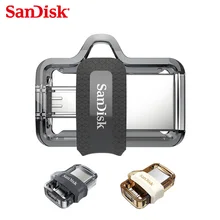 SanDisk OTG 64 Гб USB флеш-накопитель 32 Гб USB 3,0 двойные накопители для ПК и телефонов Android Micro Usb