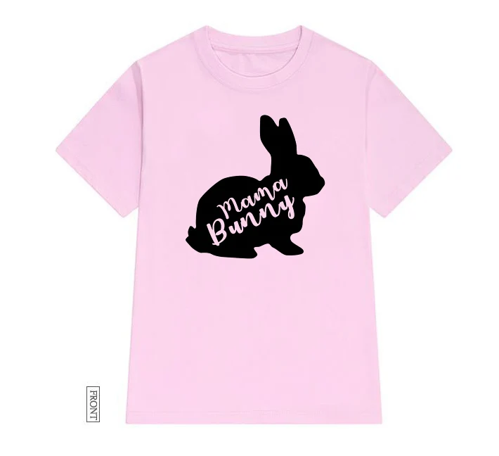 Мама Кролик Женская футболка Повседневная хлопковая хипстерская забавная Футболка для леди Yong Девушка Топ Футболка Прямая поставка ZY-186 - Цвет: Розовый