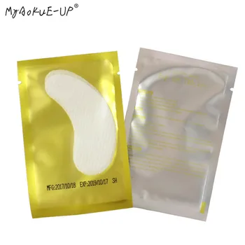 

100 Pairs/lot Grid Style Under Gel Eye Pads Golden Packing Eyelashes Paper Patches Eyelash Extension Makeup Tools