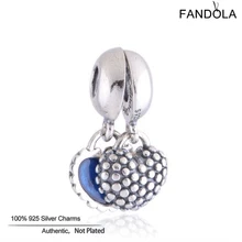 Аутентичные 925 стерлингового серебра мать и сын сердце амулеты Бусина Подходит Pandora Браслеты DIY бусины для изготовления ювелирных изделий