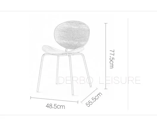 Модный популярный современный дизайн фанера Металл чердак сталь обеденный стул со спинкой, Дерево гостиная комната для отдыха Релакс стул 1 шт