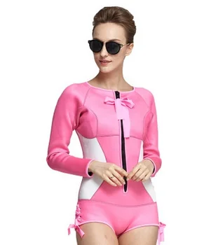 

SBART New Neoprene Scuba Wetsuit 2MM One Piece Swimsuit Rashguard Women Diving Suit Surfing Beach Wear Long Sleeve Bathing Suits