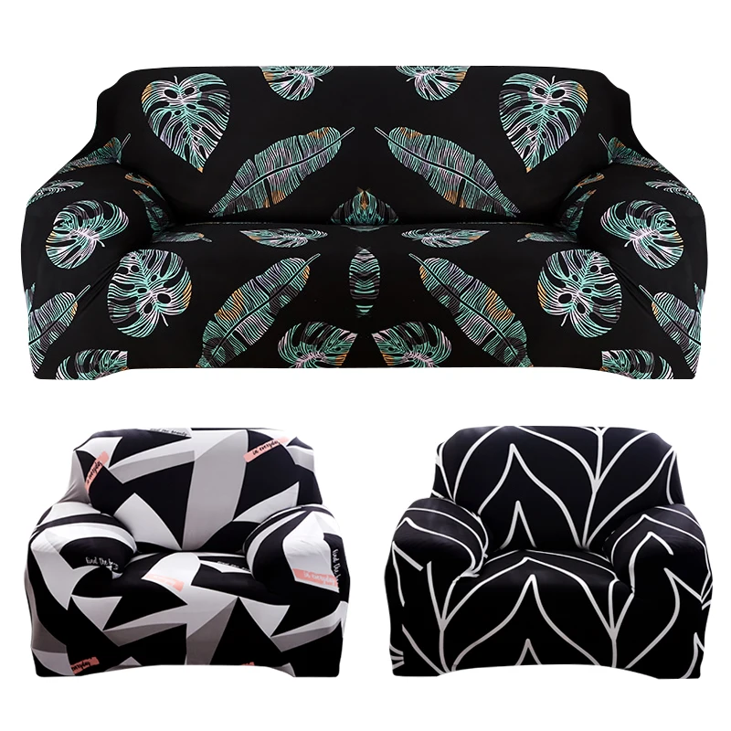 

All black color Sofa cover couch cover Polyester bench Covers Elastic stretch Furniture Slipcovers For Christmas home decoration