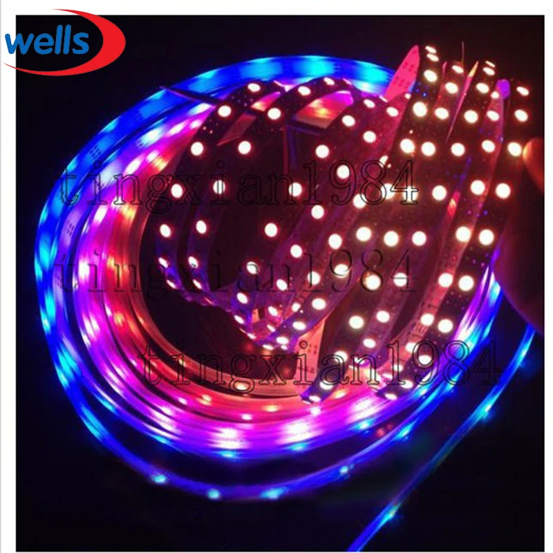 

4X 5M 20m 60Pixels/M Individually Addressable WS2812B WS2811 5050 RGB LED Strip 5V White/Black Non-waterproof