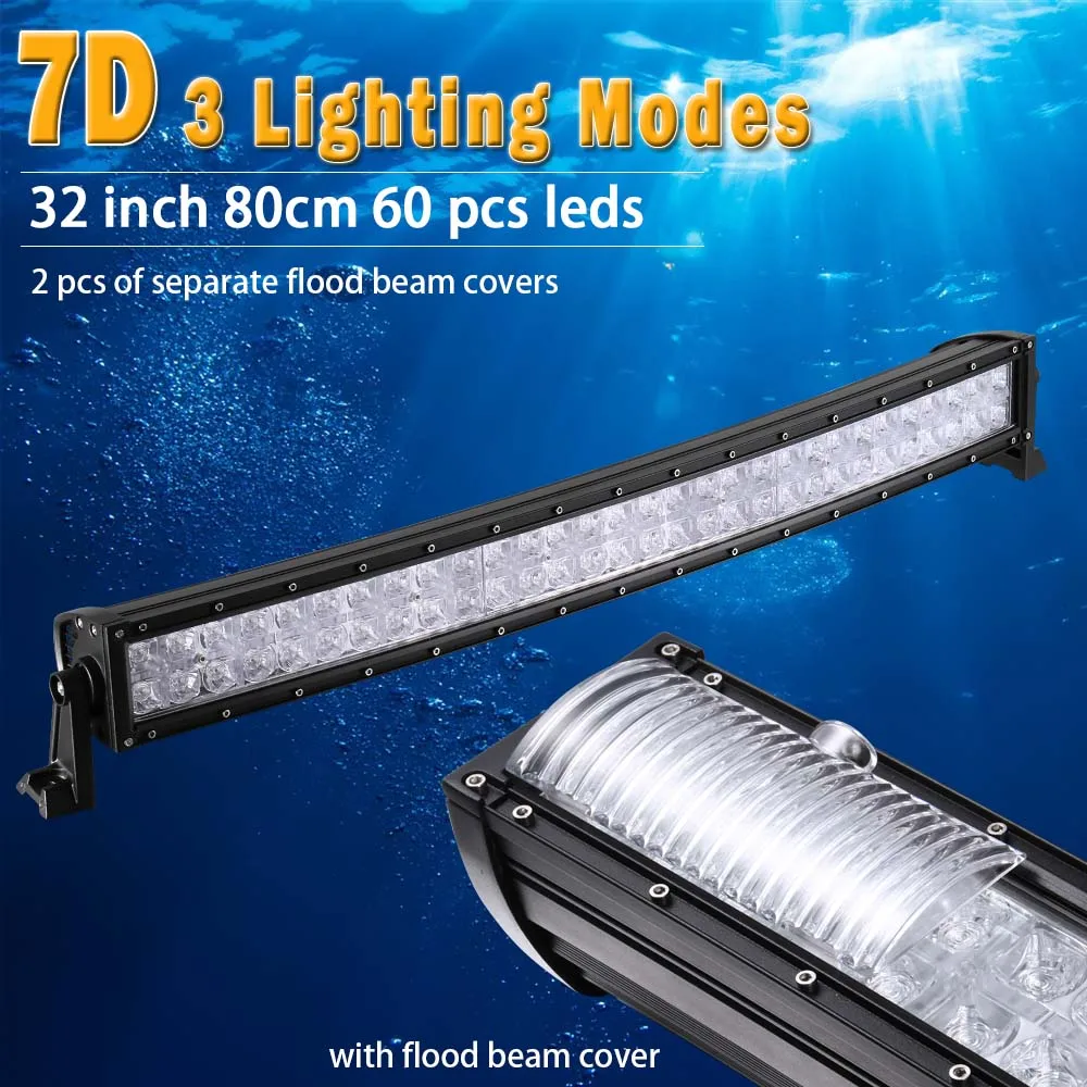 

32 inch 7D Curved LED Bar with DRL LED Work Light Bar for Tractor OffRoad 4WD 4x4 Truck SUV ATV 12V 24v LED Light Bar