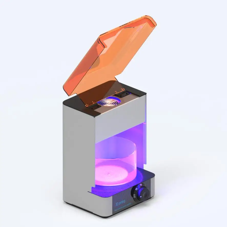 

OEM Rotating Timing 3D printer UV LED Curing Box 400-405nm wavelength UV curing box for 3D printer users Jewelry/Dentistry