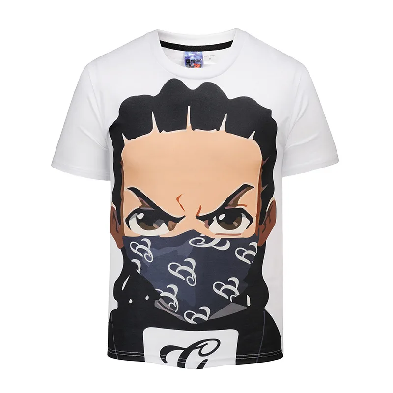 

WBDDT the Boondocks Riley Gun T-shirt Men Anime Top 3D Print t shirts Thermal Transfer Suit Homme Drop Shipping