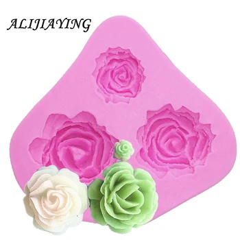 

Sugarcraft Flower 4 hole rose Silicone mold fondant mould cake decorating tools chocolate gumpaste molds D0116