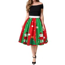 Новое поступление,, Женская рождественская юбка с 3D принтом Санта-Клауса, эластичная юбка с высокой талией для косплея, юбка ot15