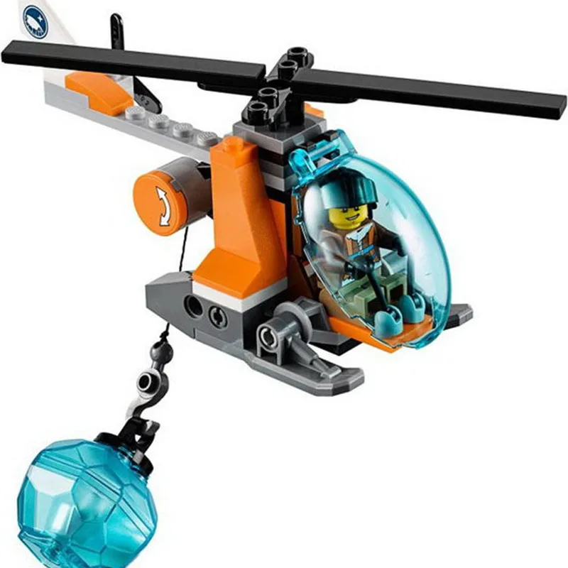 

Compatible Legoe giftse BL10443 Arctic Snowmobile Camp Ship Helicopter Urban Police City Building Blocks Bricks Toys