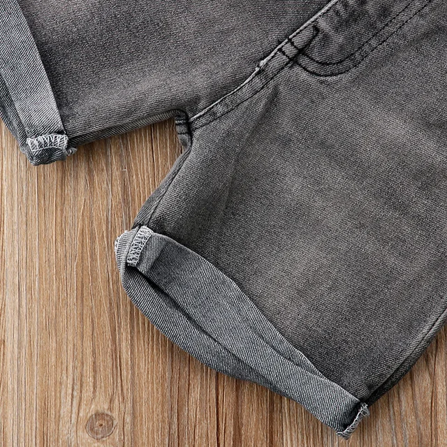2PCS Toddler Kids Boy Clothes Summer Short Sleeve Cotton T-shirt Tops+Denim Shorts Jean Outfit Kids Clothing Set 1-6Y 5