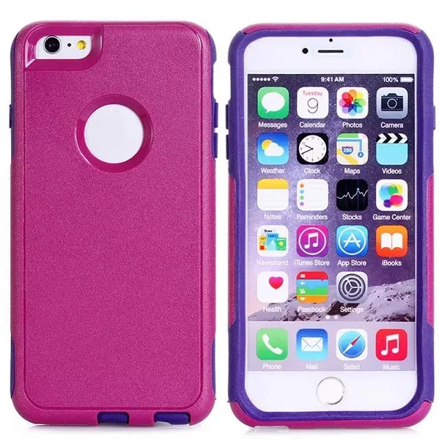 DHL жесткий пластиковый чехол для iphone 6 plus 6s plus, пластик+ ТПУ 2 в 1 чехол для iphone 6 plus 6s plus 100 шт./партия - Цвет: Purple