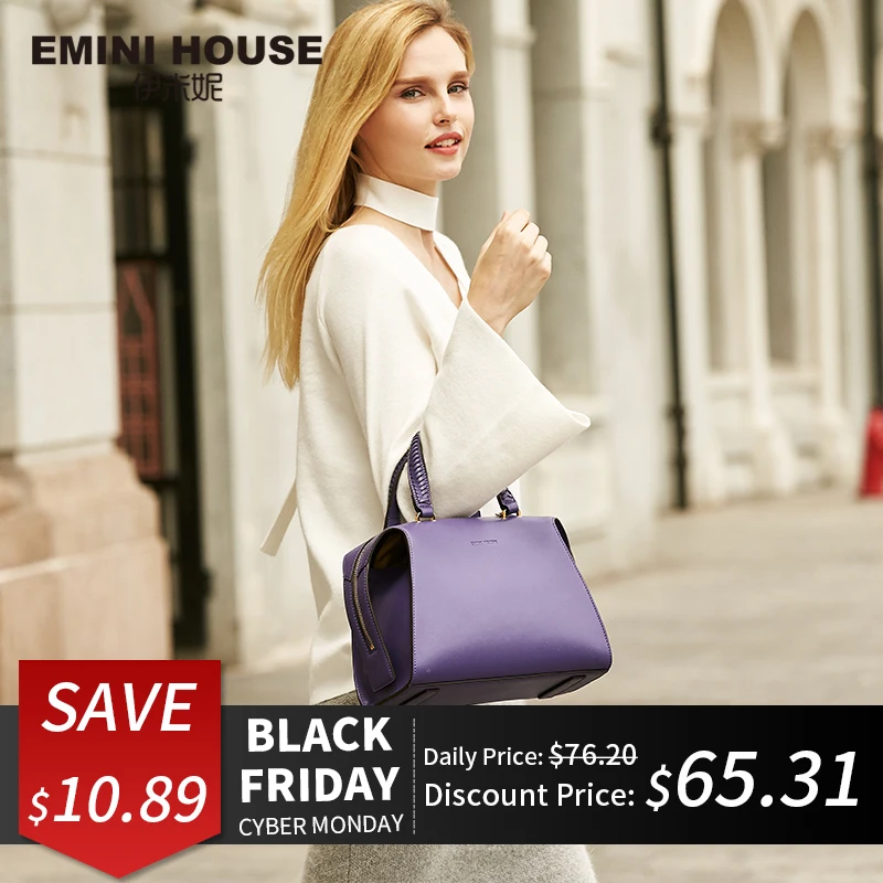 

EMINI HOUSE Split Leather Women Handbags Messenger Bags Knitted Ladies Hand Bag Shoulder Bag Female Crossbody Bags For Women