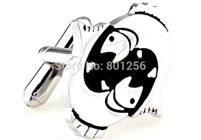 

Free shipping Constellation Cufflinks black color Pisces design copper material men cufflinks wholesale&retail