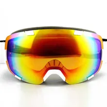 Профессиональный Катание На Лыжах Лыжные Очки Лыжные Зимние Очки Сноуборд Очки Двойной Двойной Радуга Каркас Объектива Анти-туман Пыли UV400