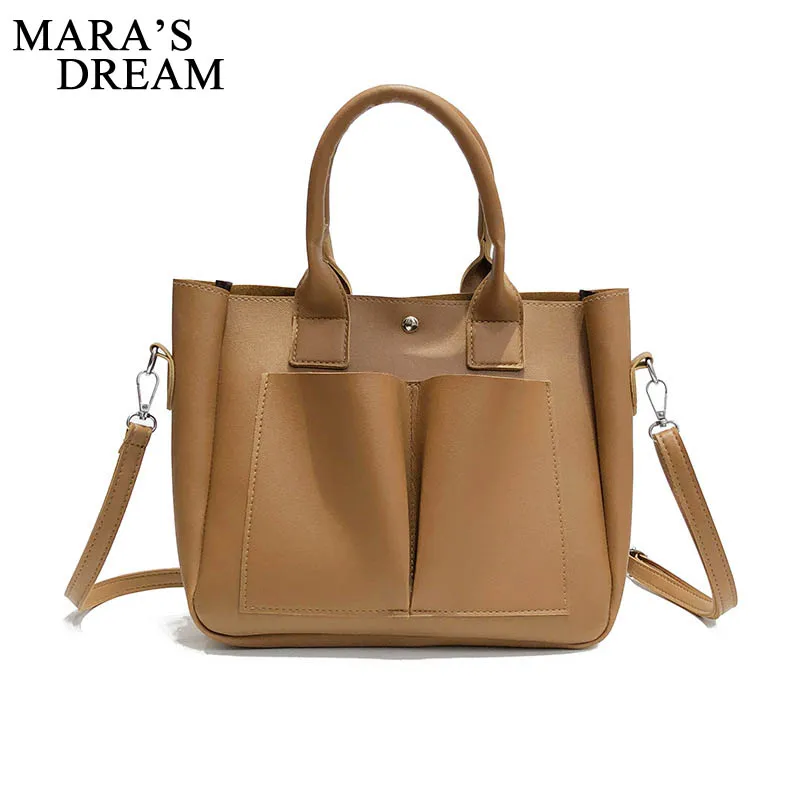 Mara's Drea, Весенняя Новинка, простая вместительная сумка из искусственной кожи, дикая одноцветная сумка на плечо, Портативная сумка-мессенджер
