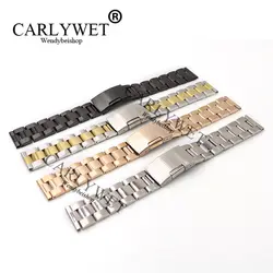 CARLYWET 14 16 18 19 20 21 22 23 мм наручные часы браслет ремень с одним нажатием застежка для Rolex Omega Tudor Breitling