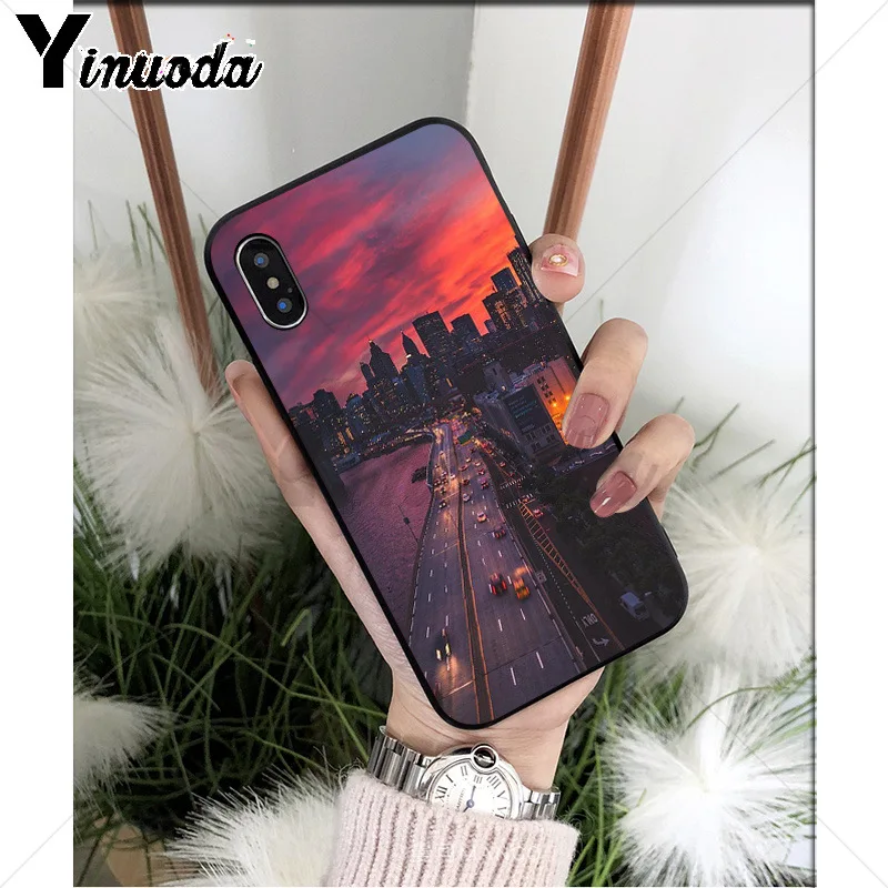 Yinuoda Нью-Йорк ТПУ Мягкий силиконовый чехол для телефона iPhone 6S 6plus 7 7plus 8 8Plus X Xs MAX 5 5S XR