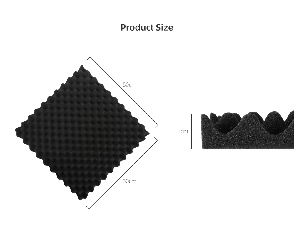 10 шт 500X500X50 мм звукоизоляция пена акустическая пена звуколечение студия комната поглощение клиновая плитка пенополиуретан