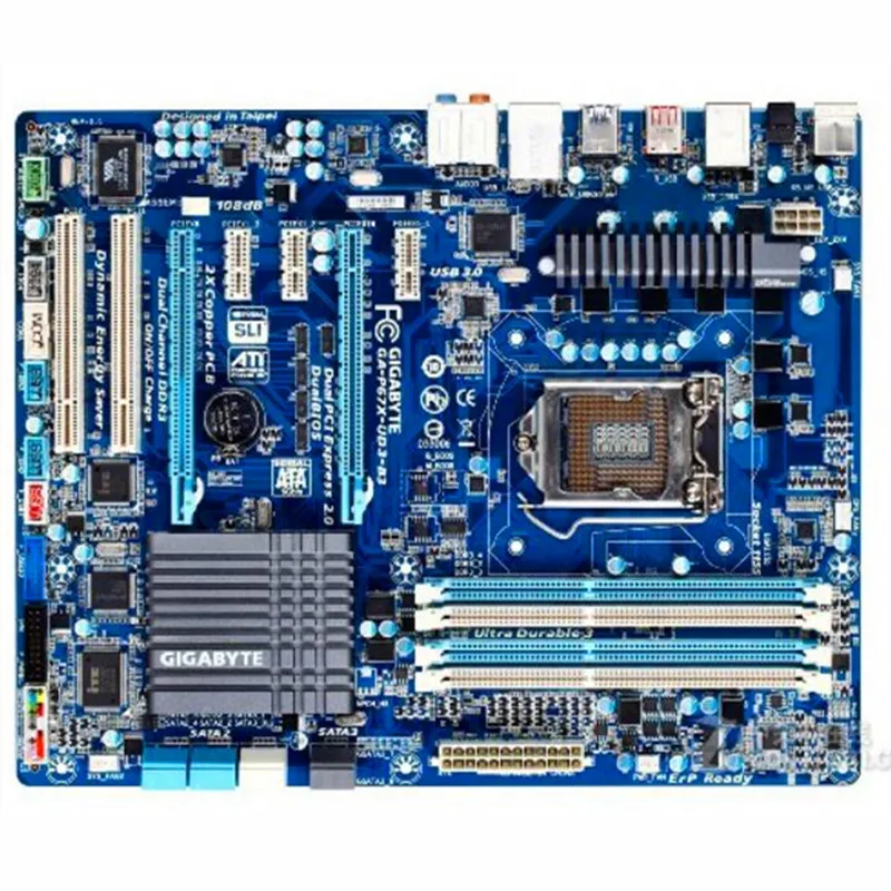 Для Gigabyte GA-P67X-UD3-B3 оригинальная б/у настольная материнская плата P67X-UD3-B3 P67 LGA 1155 i3 i5